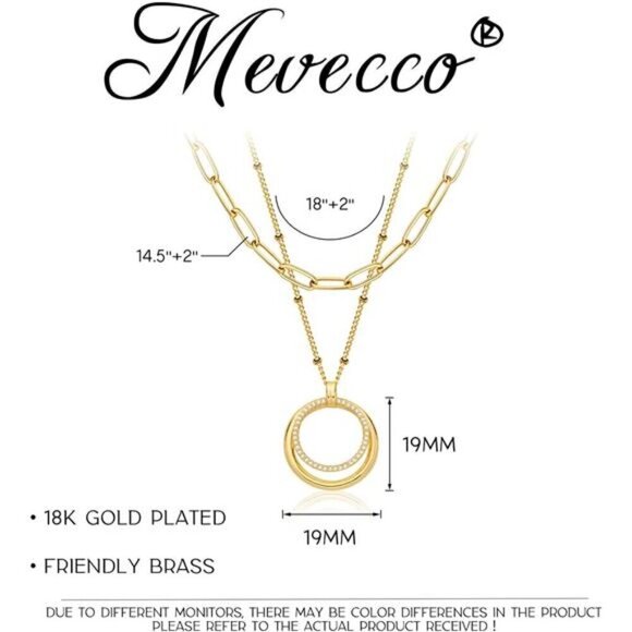 Ring Necklace Pendant Handmade 18k Gold Plated Dainty Gold Choker Layering Women - Picture 6 of 7